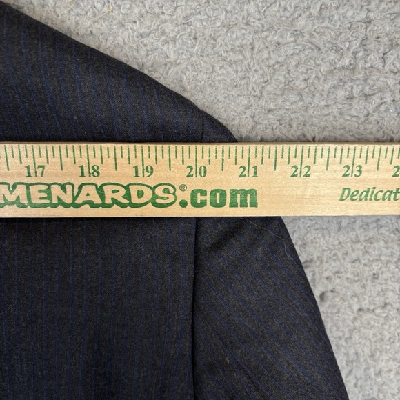 J Hilburn 2 Piece Suit Mens 42R Blazer 36x29 Pant Dark Gray Blue Pinstripe - Picture 12 of 16